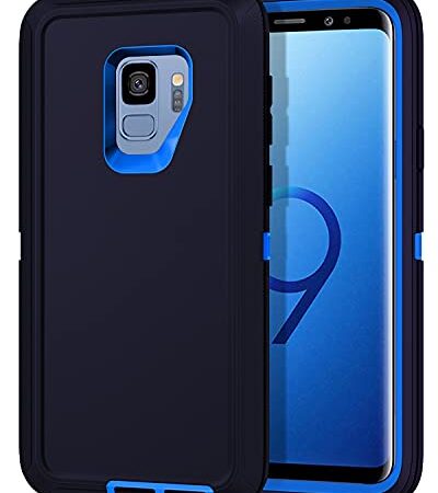 I-HONVA for Galaxy S9 Case Shockproof Dust/Drop Proof 3-Layer Full Body Protection [Without Screen Protector] Rugged Heavy Duty Durable Cover Case for Samsung Galaxy S9, Navy Blue