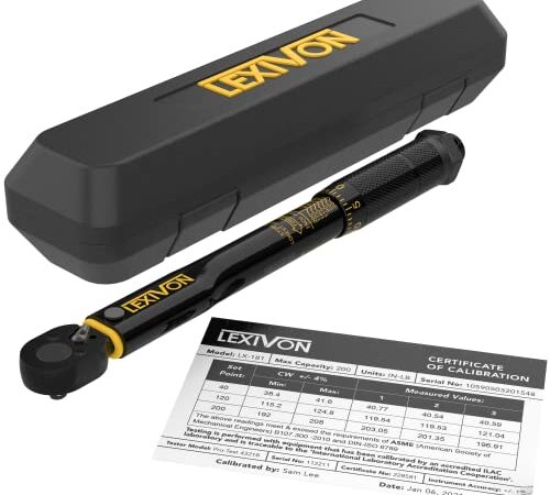 LEXIVON Inch Pound Torque Wrench 1/4-Inch Drive | 20~200 in-lb/2.26~22.6 Nm (LX-181)