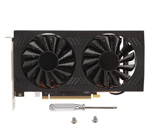 RX 580 Graphics Card, RX580 8G GDDR5 256 Bit Video Graphics Card with Dual Fan Support HD Multimedia Interface 2 DP Port Computer Graphics Cards for Computer