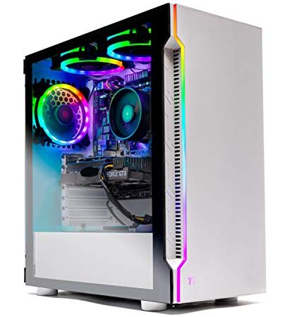 Skytech Gaming Archangel Gaming Computer PC Desktop – Ryzen 5 3600 3.6GHz, GTX 1660 Super 6G, 500GB SSD, 16GB DDR4 3000MHz, RGB Fans, Windows 10 Home 64-bit, 802.11AC Wi-Fi, White, ST-Arch3.0-0038