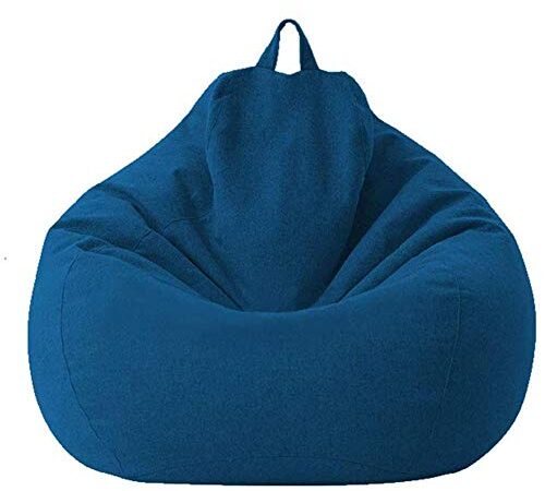 Sooupowly. Bean Bag Chair for Adults/Kids, Lazy Sofa Bean Bags, Classic Bean Bag Chair Sofa Cover Without Filling for Outdoor Indoor Living Room (Blue-M:80x90cm)