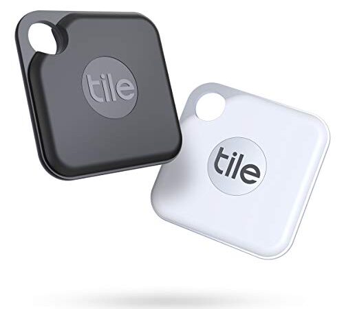 Tile Pro (2020) 2-pack - High Performance Bluetooth Tracker, Keys Finder and Item Locator for Keys, Bags, and More; 400 ft Range, Water Resistance and 1 Year Replaceable Battery