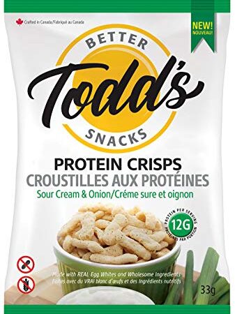 TODD'S PROTEIN CRISPS Sour Cream & Onion, 33 Grams