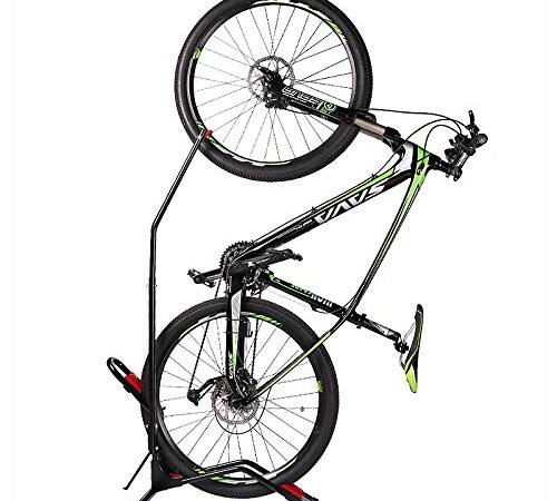 Vertical Bike Rack Bike Stand Floor Type Upright Design Bike Parking Rack Bicycle Floor Stand Bicycle Stand Free Standing Adjustable Bike Garage Rack for Indoor and Outdoor Use,Fit Nearly All Bike