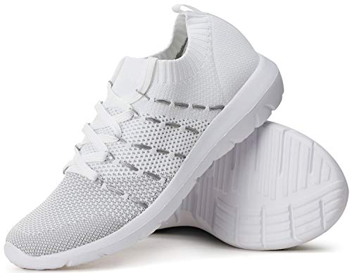 Zoophyter Women's Running Shoes Athletic Tennis Walking Slip On Sneakers White