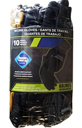 10 Pairs Holmes Superior Dexterity High Performance Multi-Purpose Work-wear Gloves (Large) …