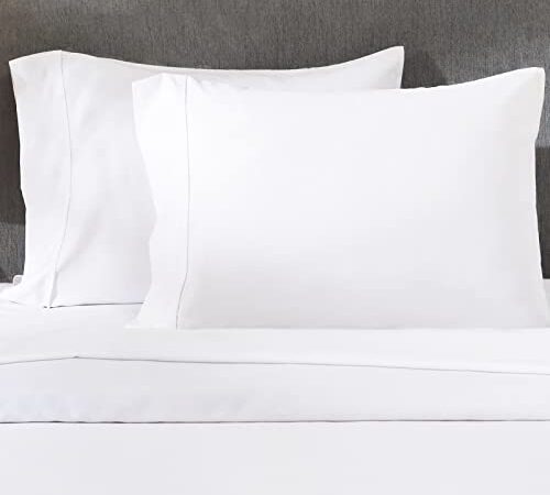 California Design Den 100% Cotton Pillowcases, Pillow Case Set of 2, Fits Standard & Queen Pillows, Luxury 400 Thread Count Satin Pillowcases Perfect for Home, Hotels & Hospital Use (Bright White)