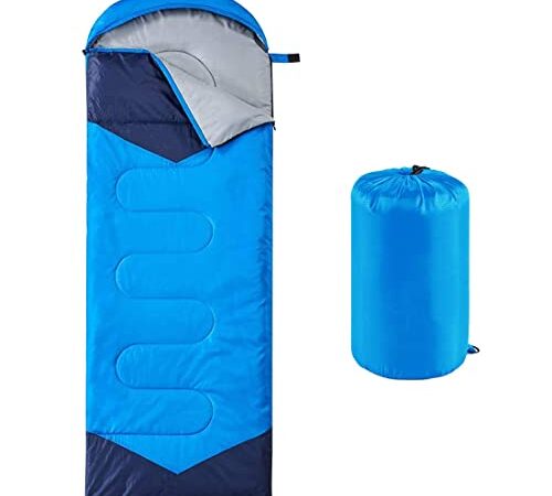 Camping Sleeping Bag - 3 Season Warm & Cool Weather - Summer, Spring, Fall, Lightweight, Waterproof for Adults & Kids - Camping Gear Equipment, Traveling, and Outdoors
