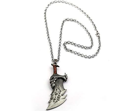 GENTLE PEA - Necklace For Men God Of War Kratos Of Chaos Metal Cool Pendant Necklaces Link Chain Charm Game Jewelry (Style 1) - Style 2