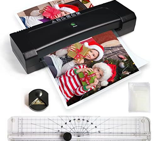 Laminator Machine,9 in 1 Laminator, Laminator Machine with 10Laminating Sheets,with Paper Cutter and Corner Rounder,Bonus Busy Book for Home Office School Use