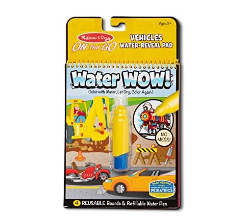 Melissa & Doug On the Go Water Wow! Water Reveal Pad: Vehicles - 4 Boards and Water Pen