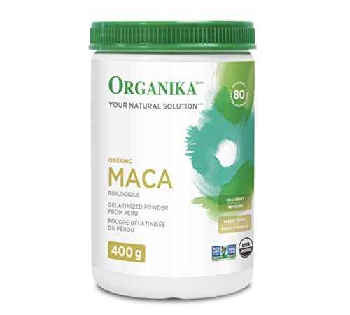 Organika Maca Certified Organic Powder- Gelatinized for High Bioavialability, Hormone Balance, Adaptogen to Help with Stress and Energy- 400g