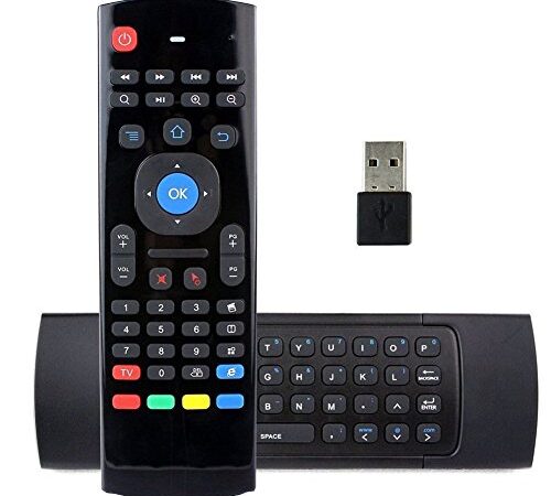 REDGO Air Mouse, 2.4G MX3 Portable Mini Wireless QWERTY Keyboard Mouse, Multifunctional Infrared Remote Control for Android Smart TV Box IPTV HTPC Mini PC Windows iOS MAC Xbox